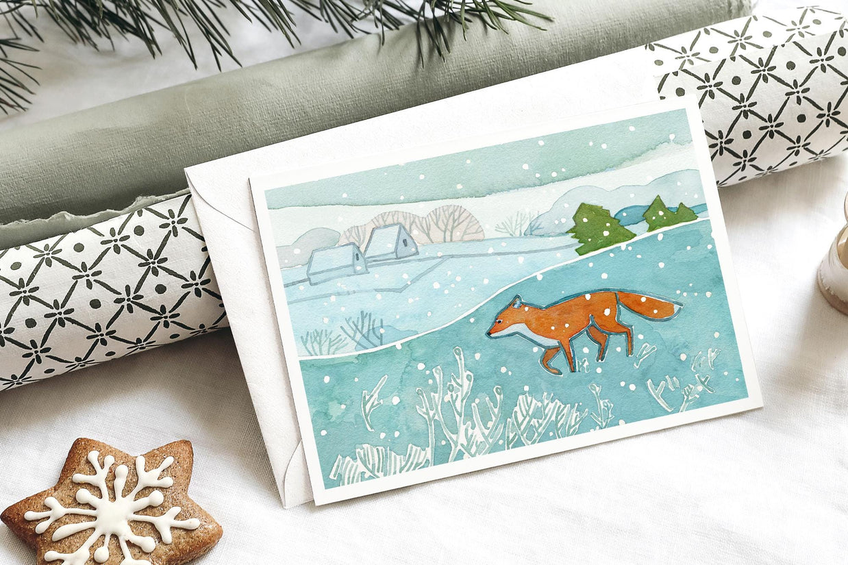 Red Fox Frosty Field Card Set