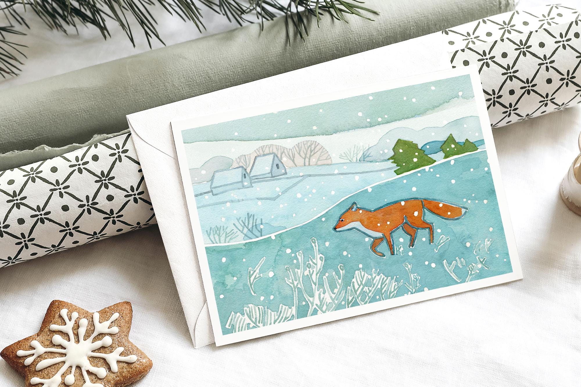 Red Fox Frosty Field Card Set