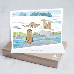 River Otters Winter Card Set