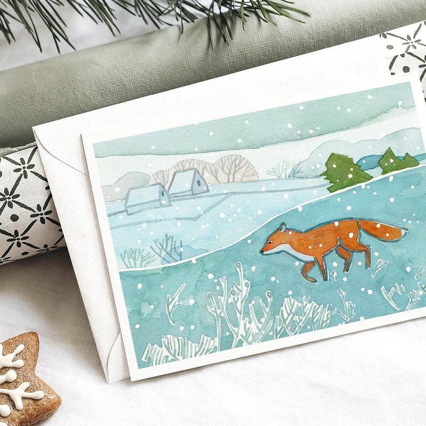 Fox Winter Landscape Card