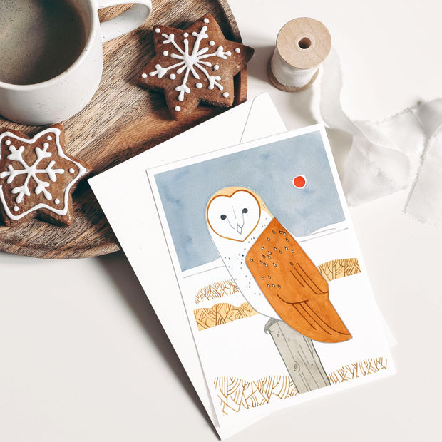Barn Owl Christmas Card Set