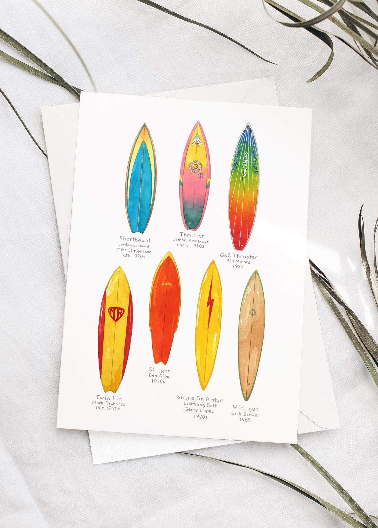 Vintage Surfboards Card: 70s & 80s