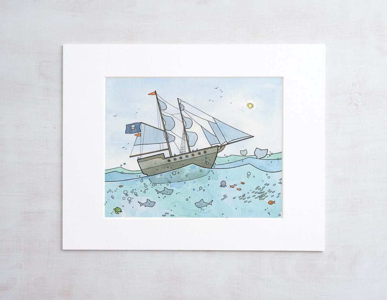 Pirate Ship Ocean Print