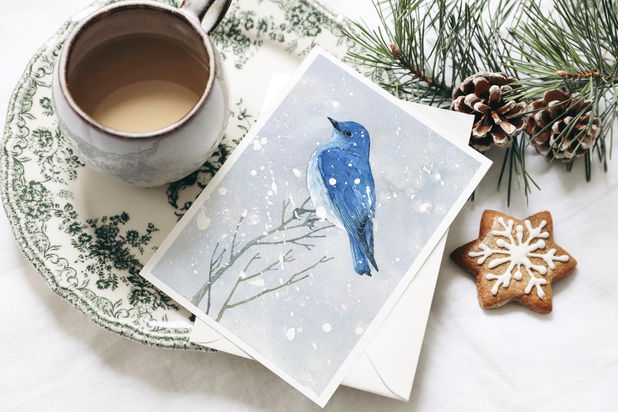 Mountain Bluebird in Snow Card Set