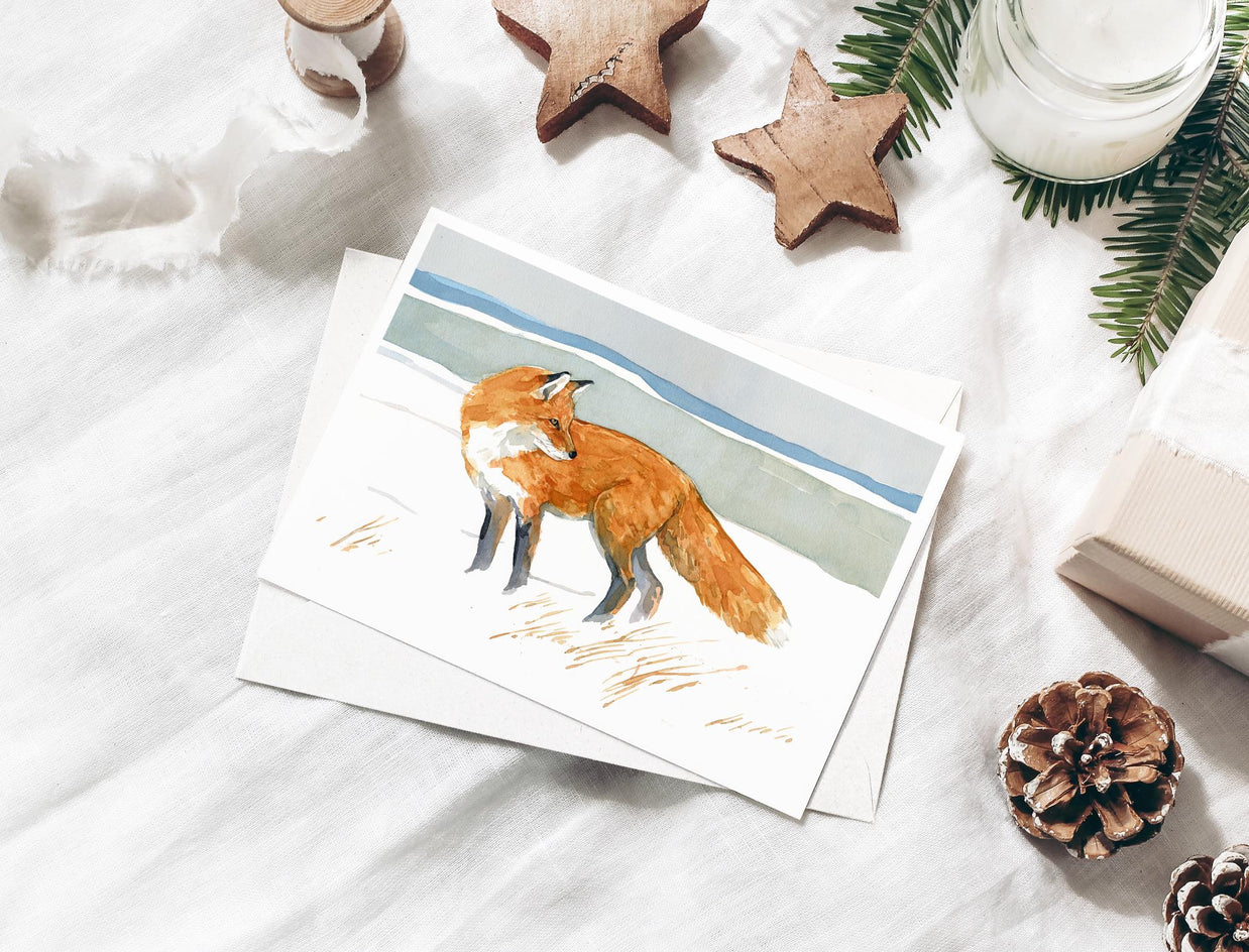 Red Fox Watercolor Card Set