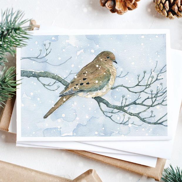 Mourning Dove in Snow Card Set