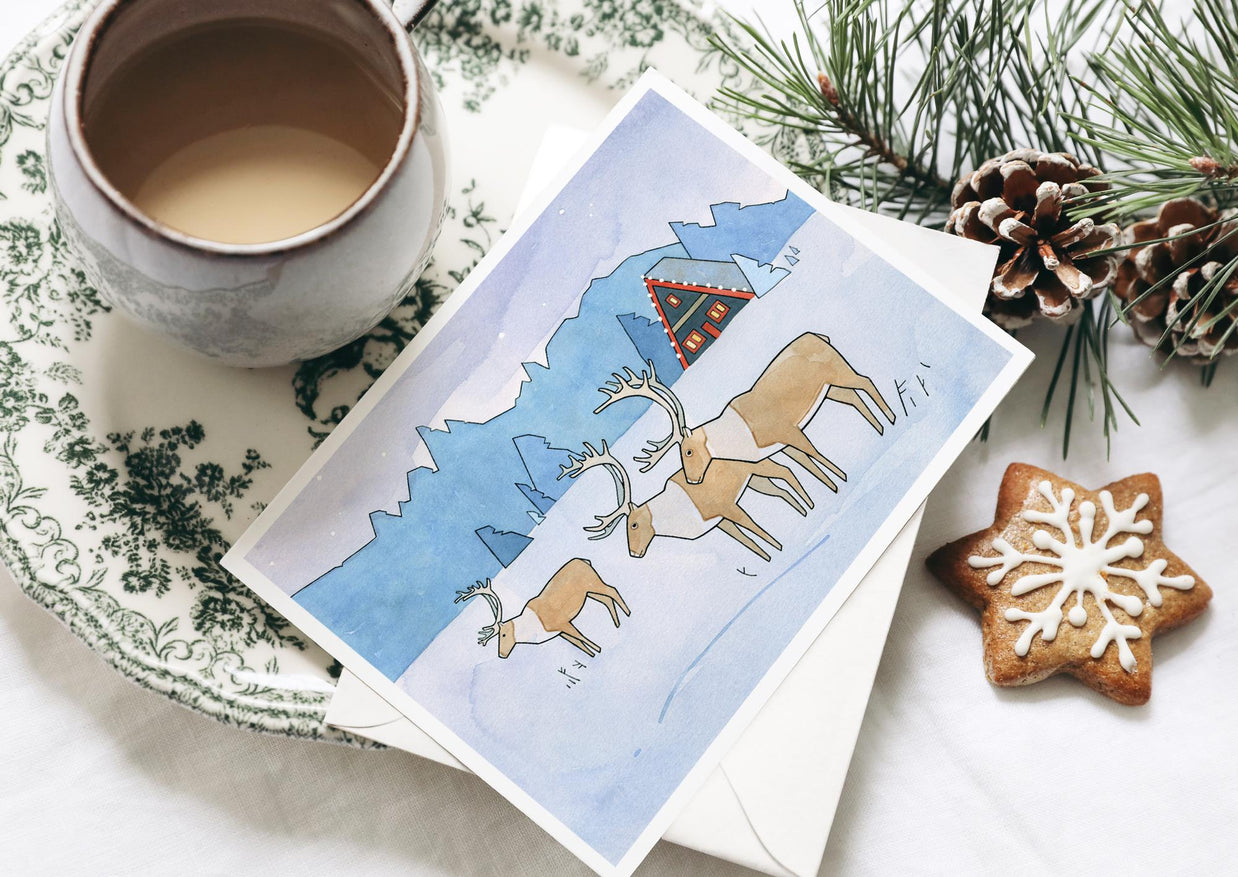 Reindeer Christmas Card Set