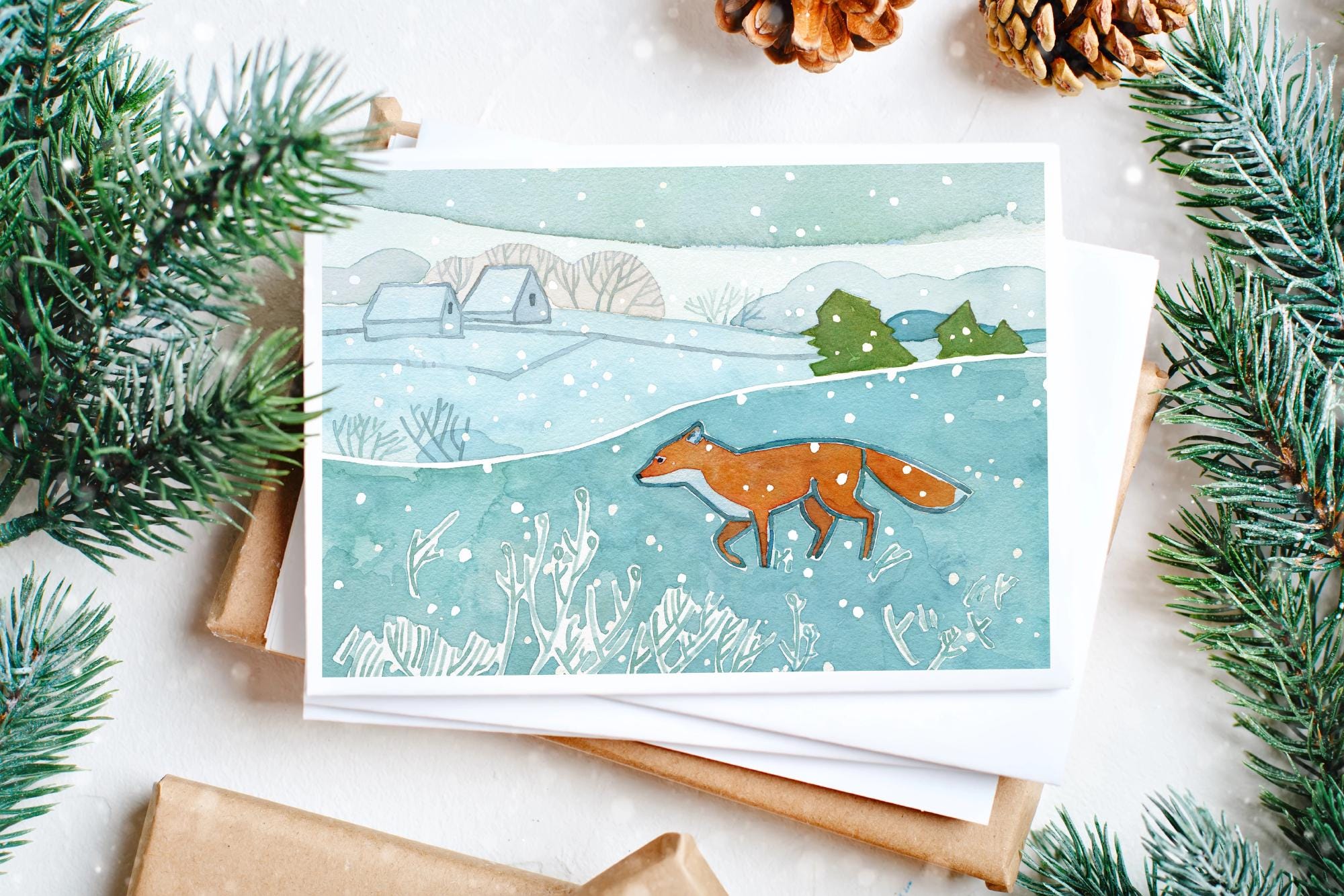 Red Fox Frosty Field Card Set