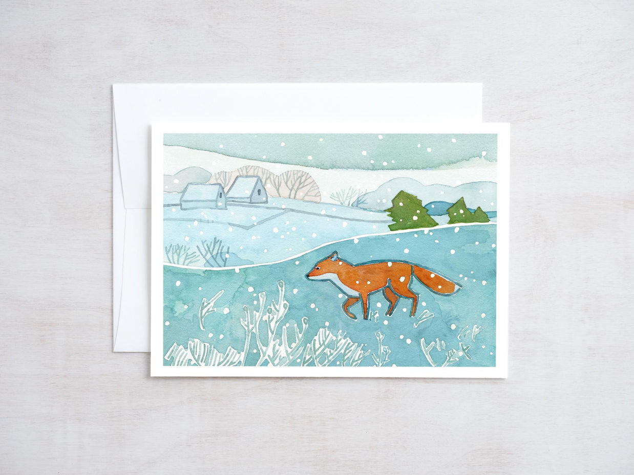 Fox Winter Landscape Card