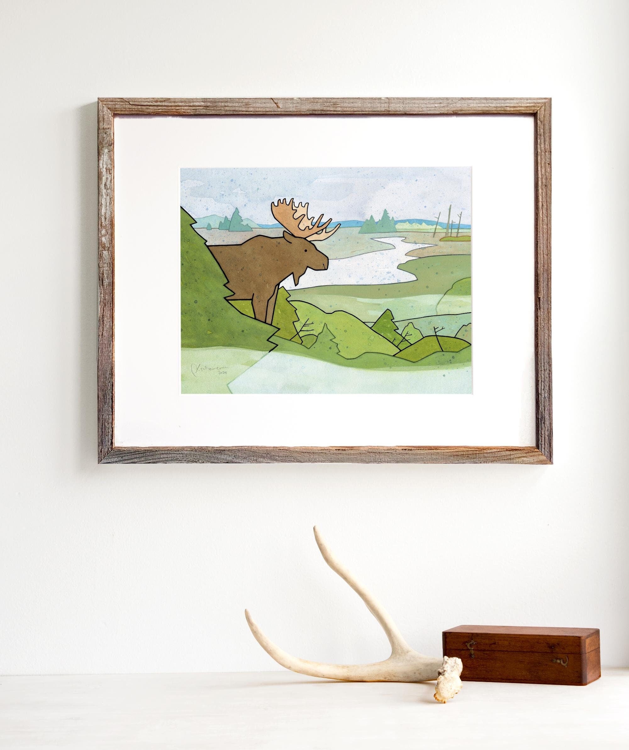Moose Misty Bog Print