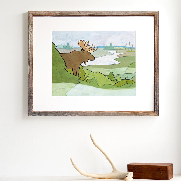 Moose Misty Bog Print