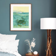 Blue Crab Print Fishing Boat Print