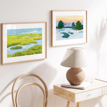 Winter Pines Sunset Landscape Print