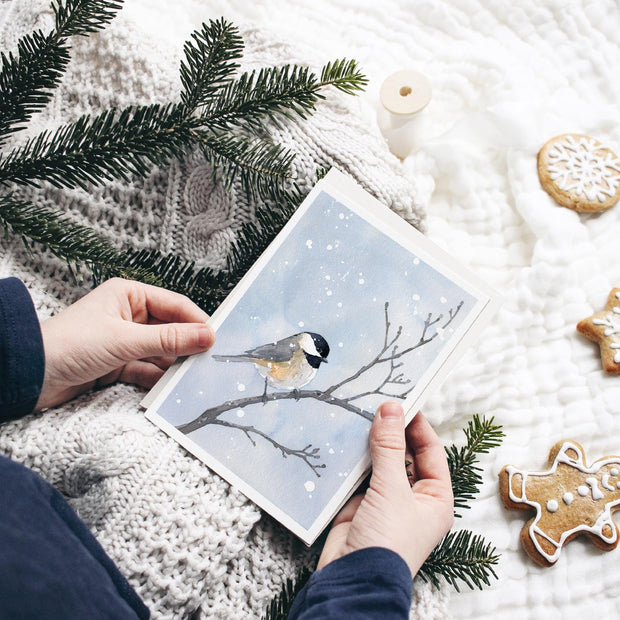 Chickadee in Snow Card Set