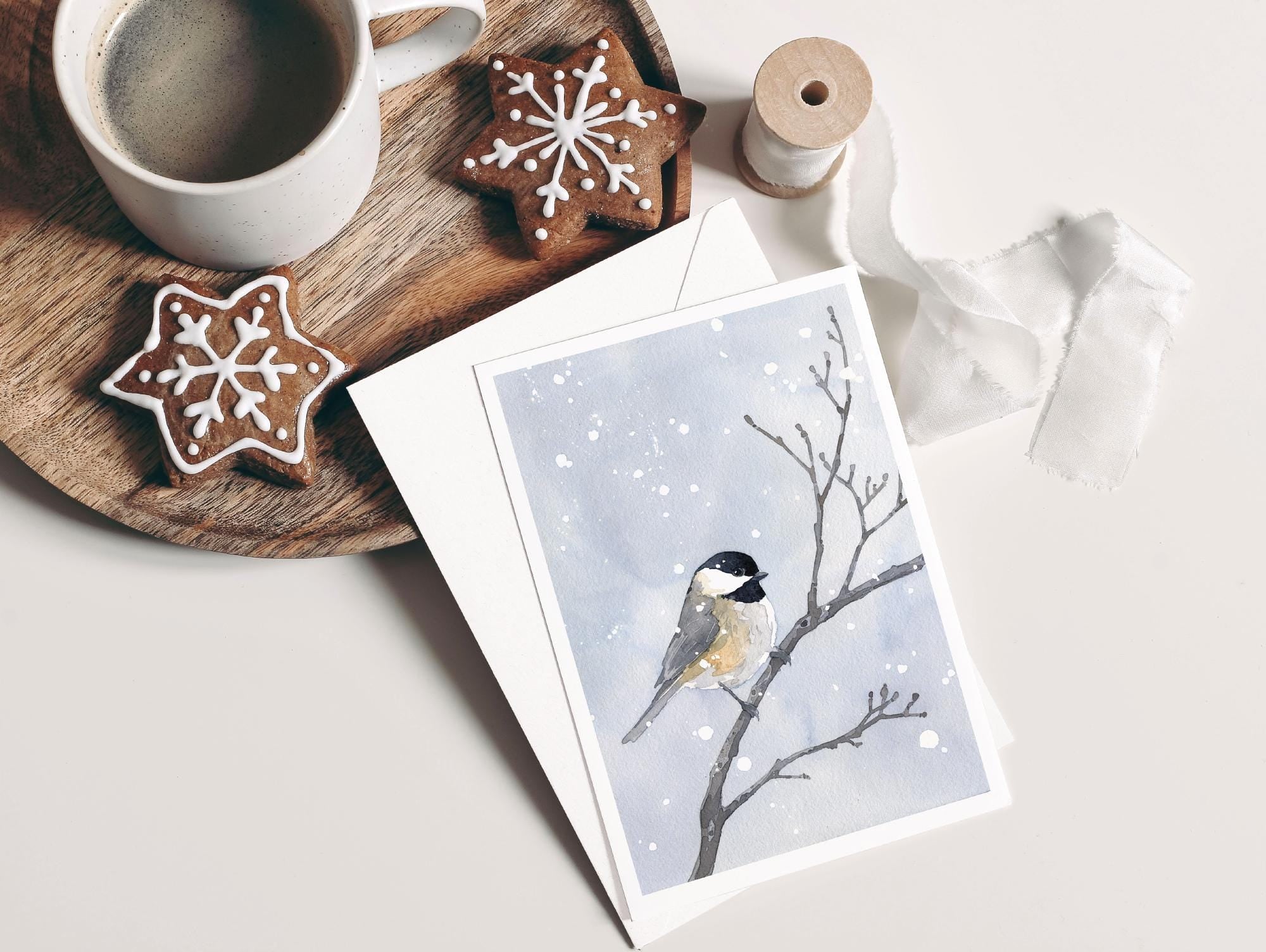 Chickadee in Snow Card Set