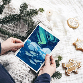 Narwhals Northern Lights Card Set