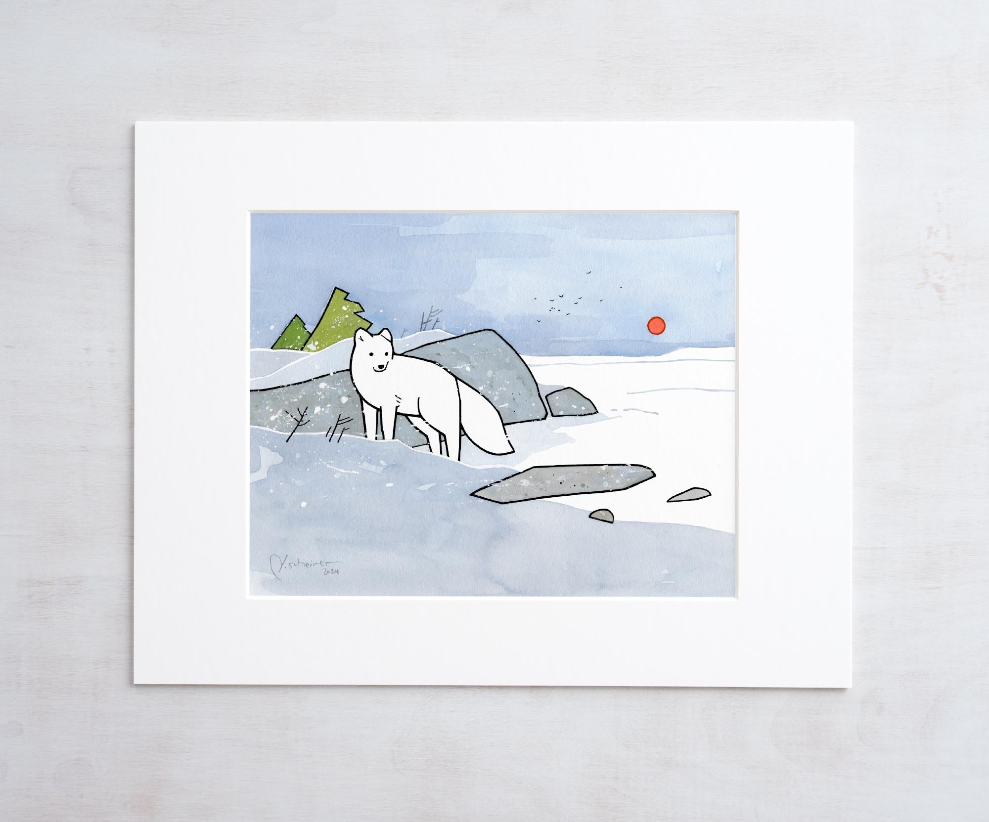 Arctic Fox Art Print