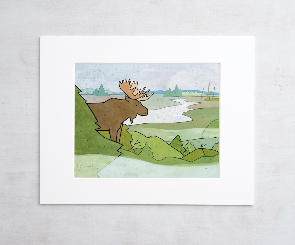 Moose Misty Bog Print