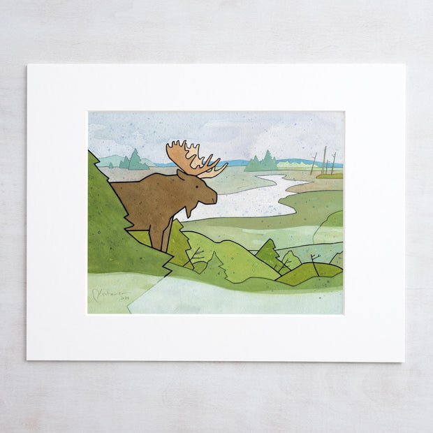 Moose Misty Bog Print