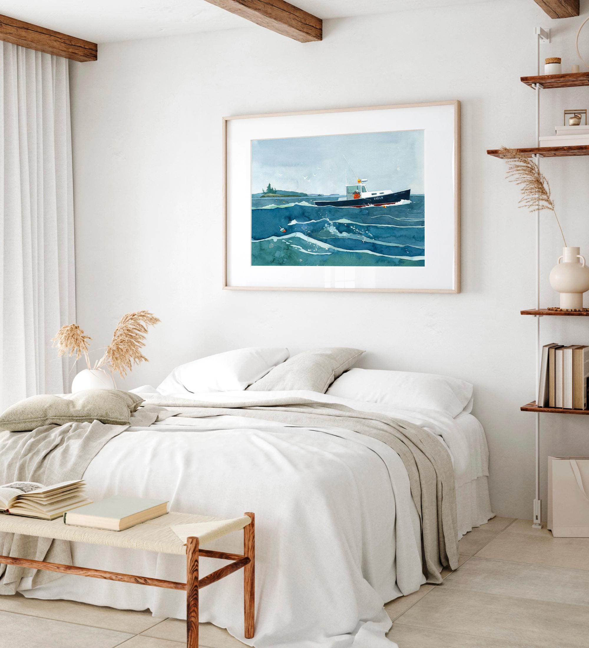 Lobster Fishing Boat Seascape Print