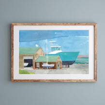 Boatyard Watercolor Print