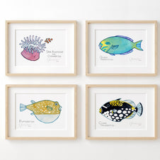 Tropical Reef Fish Print Choose Your Own Print Set