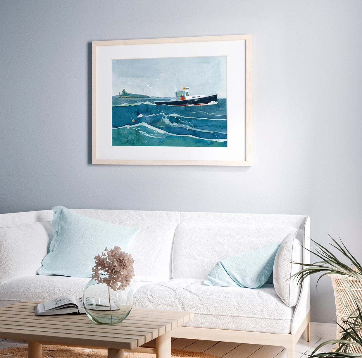 Lobster Fishing Boat Seascape Print