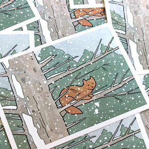 Pine Marten Winter Card Set
