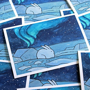 Snowshoe Hare & Northern Lights Card Set