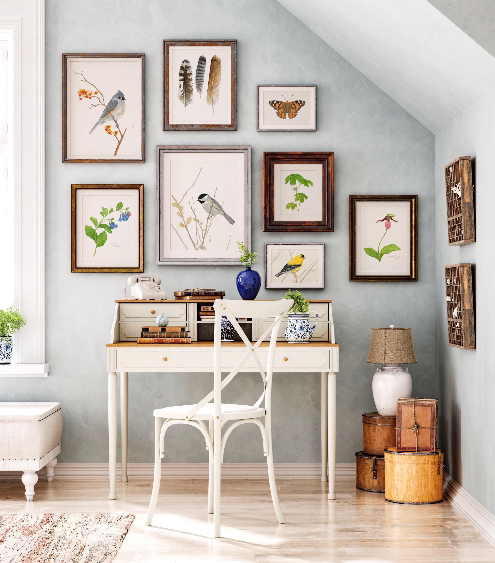 Virginia Bluebells Botanical Print