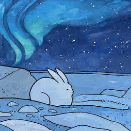 Snowshoe Hare & Northern Lights Card Set