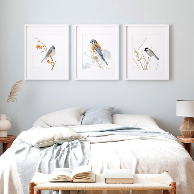 Chickadee On Branch Print