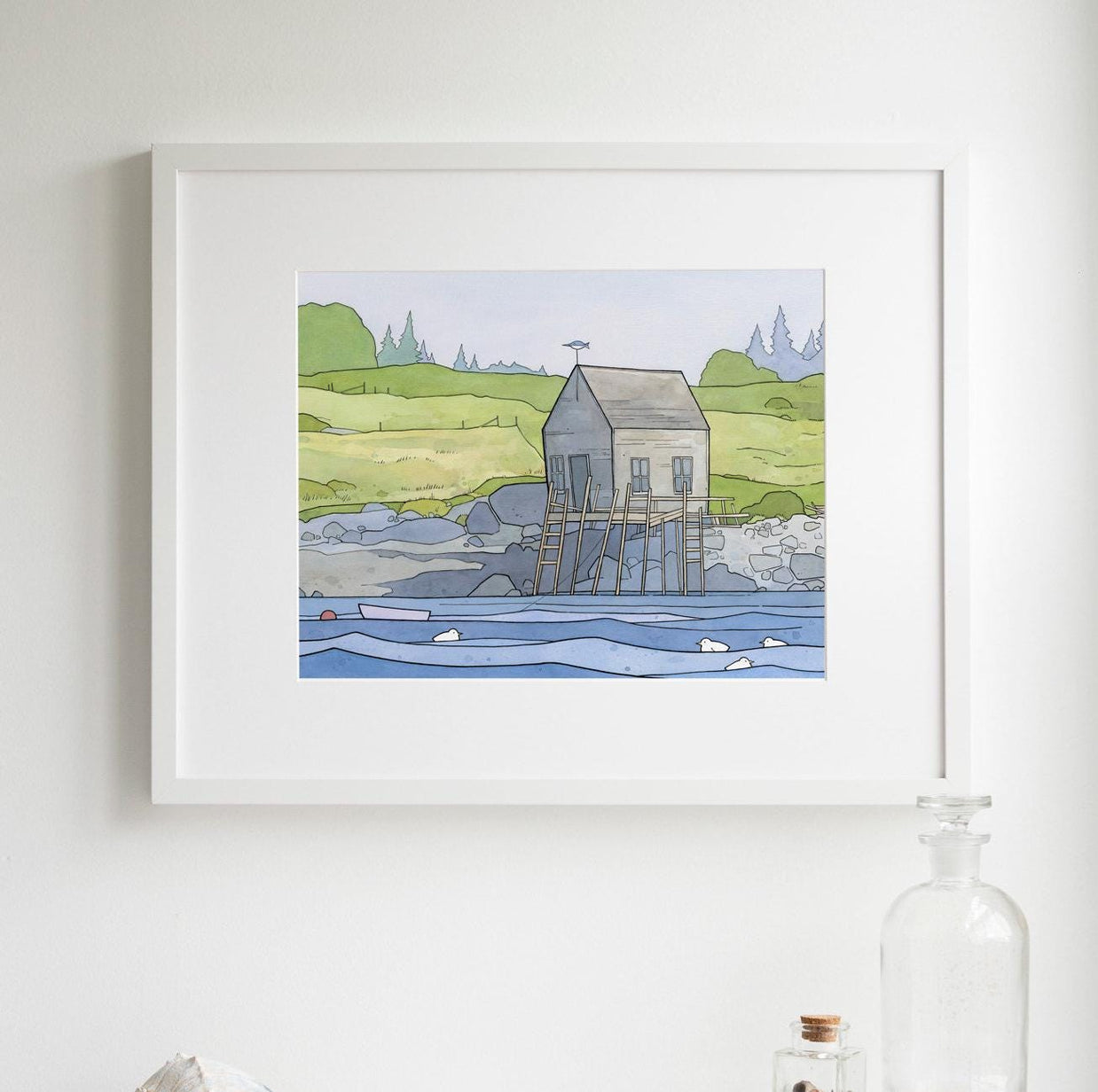 Maine Coast Boathouse Landscape