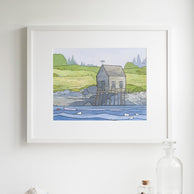 Maine Coast Boathouse Landscape