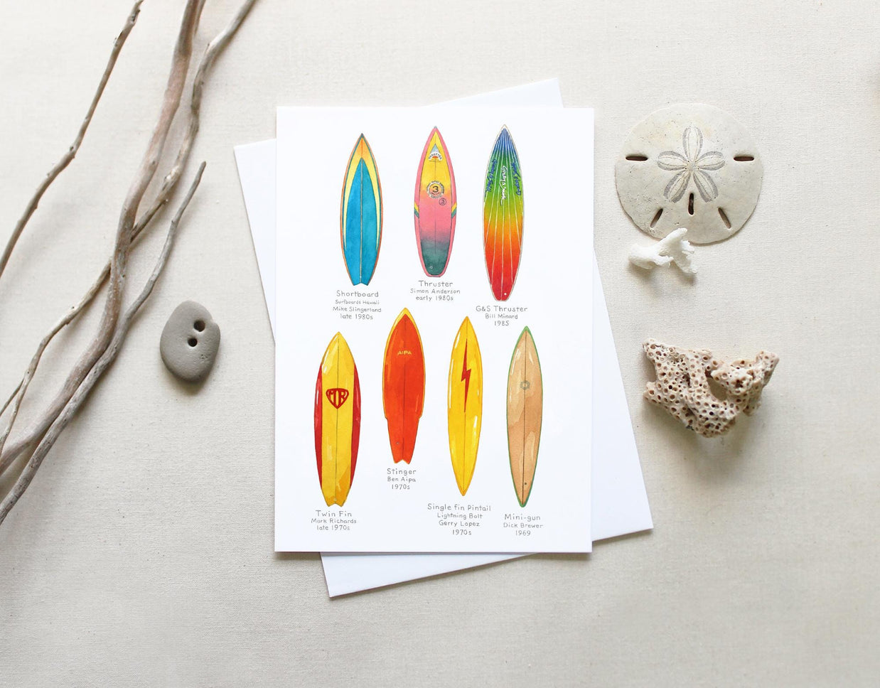 Vintage Surfboards Card: 70s & 80s