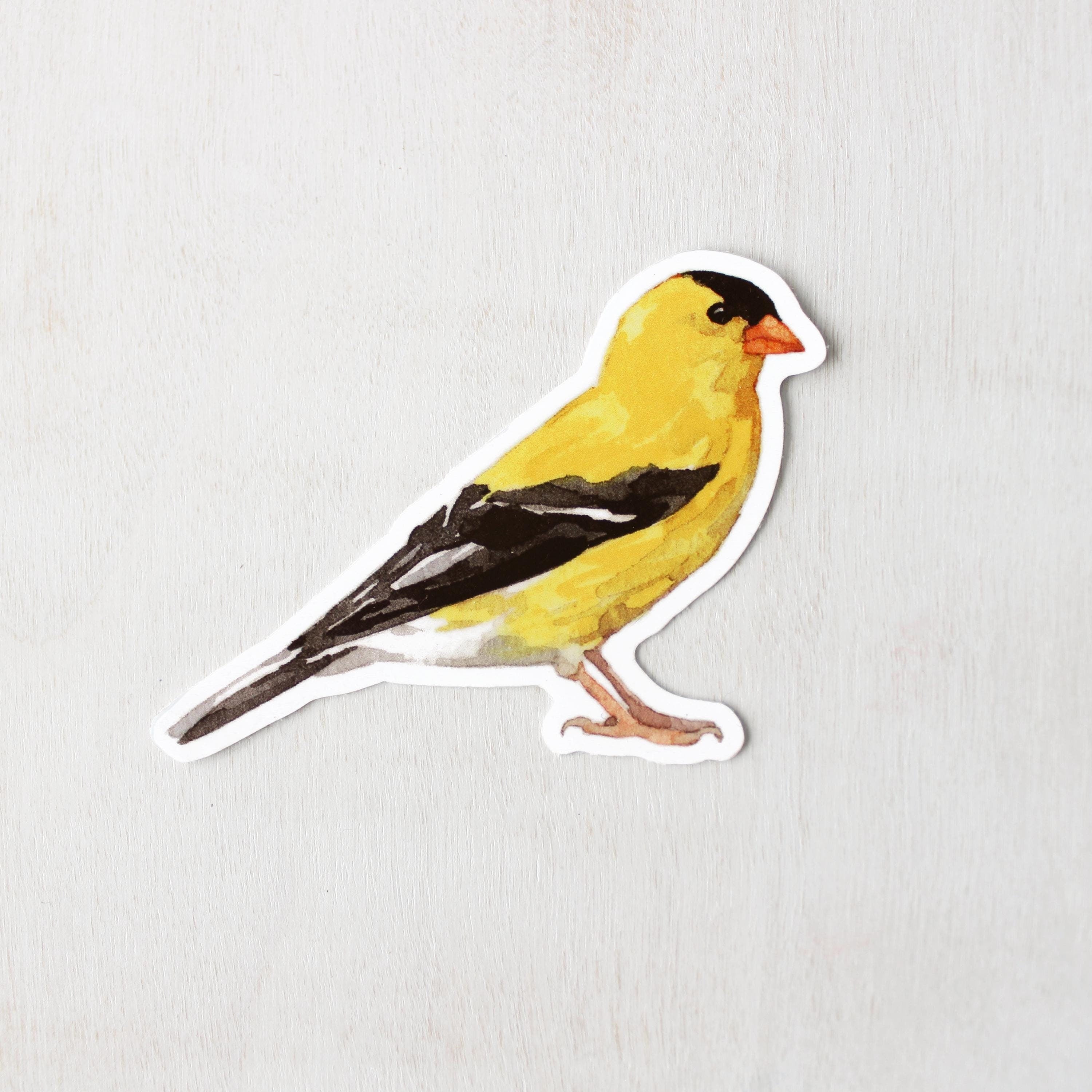 Goldfinch Sticker: Waterproof Vinyl Bird Art Decal