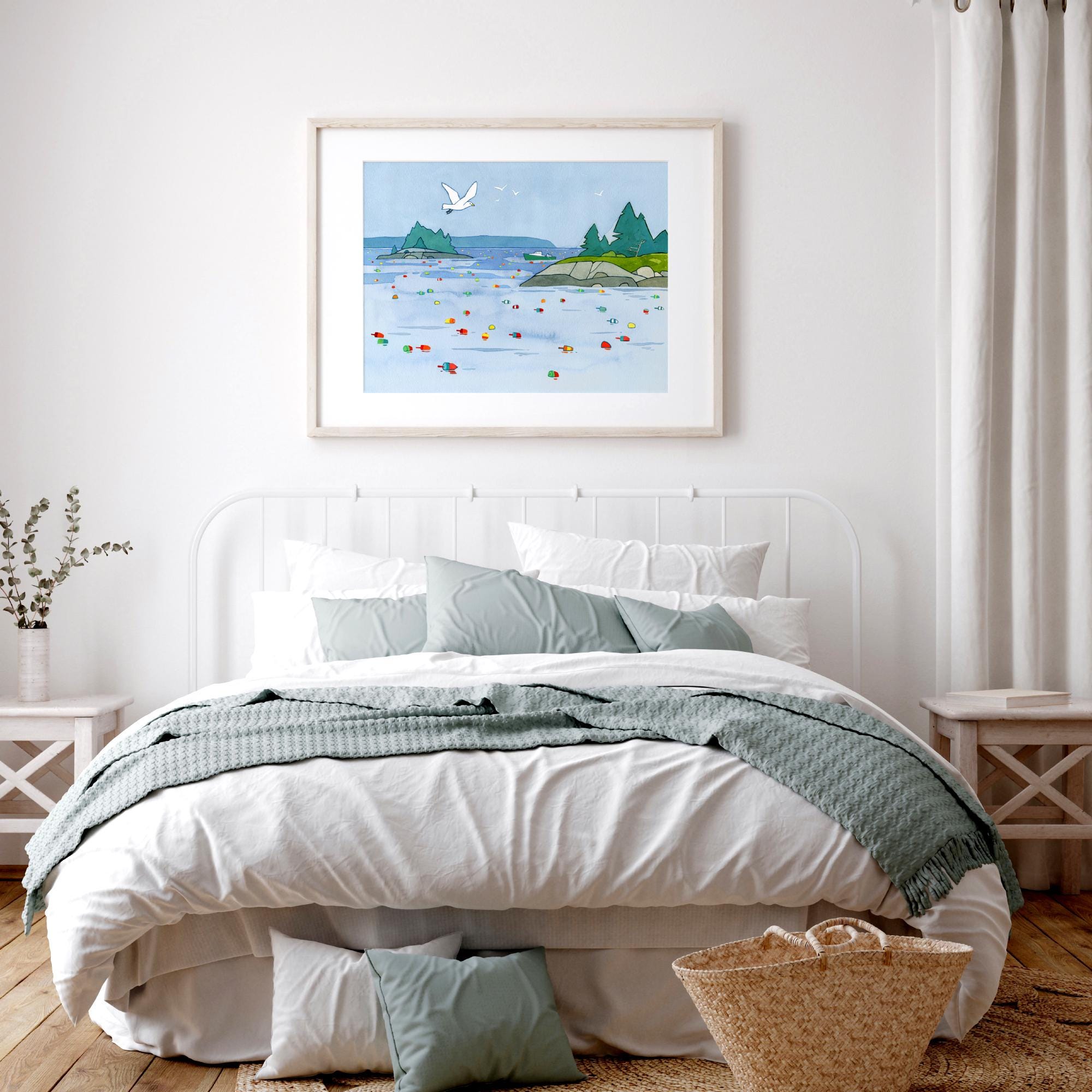 Maine Lobster Buoy Seascape Print