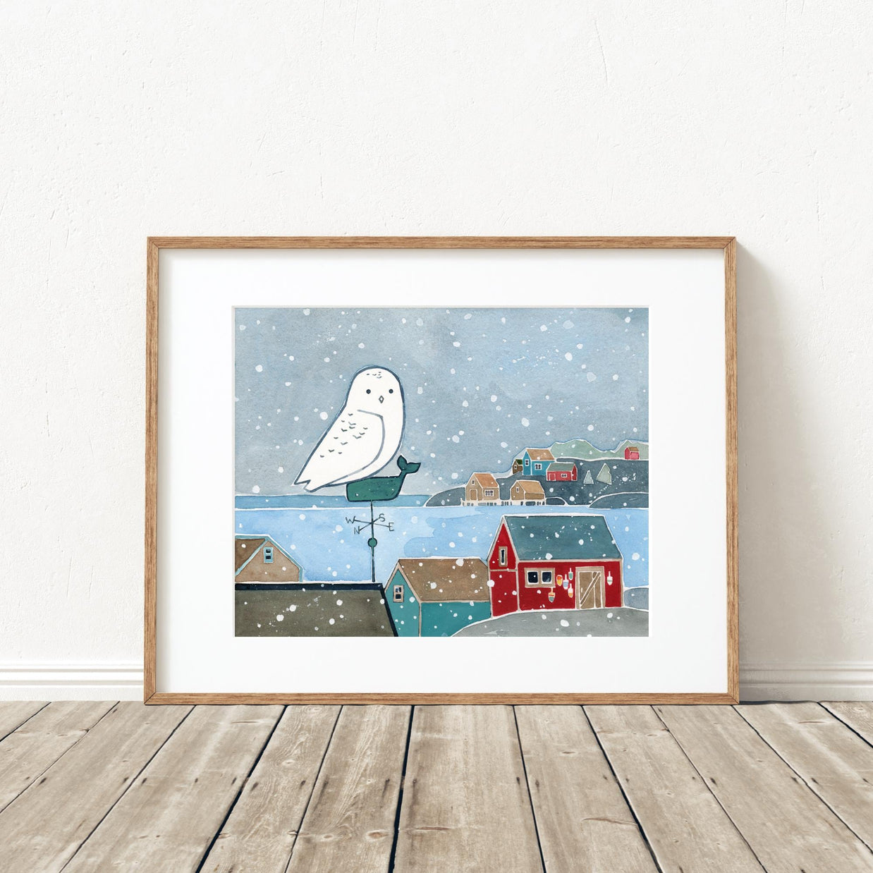Snowy Owl Coastal New England Print