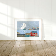 Snowy Owl Coastal New England Print
