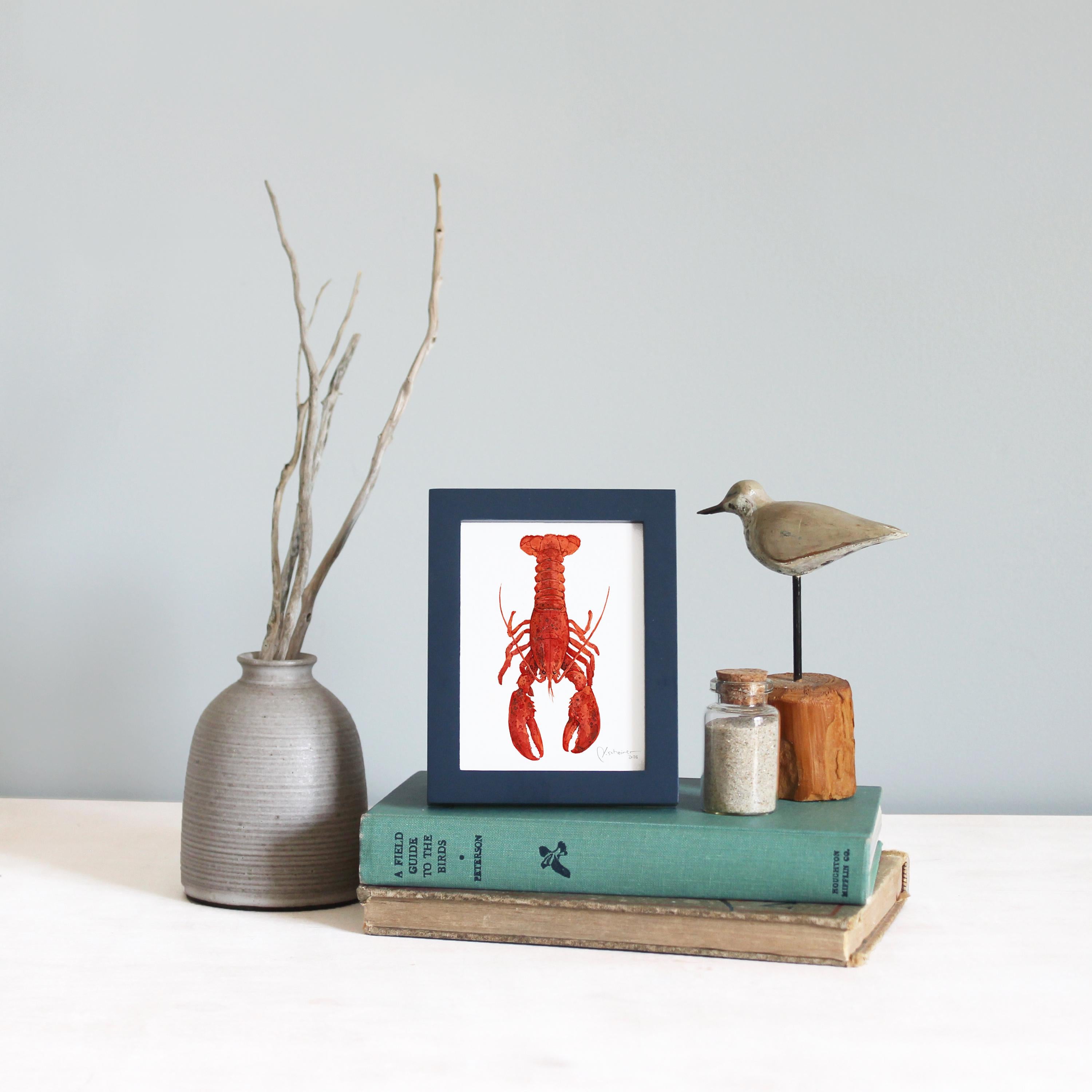 Framed Mini Lobster Watercolor Print