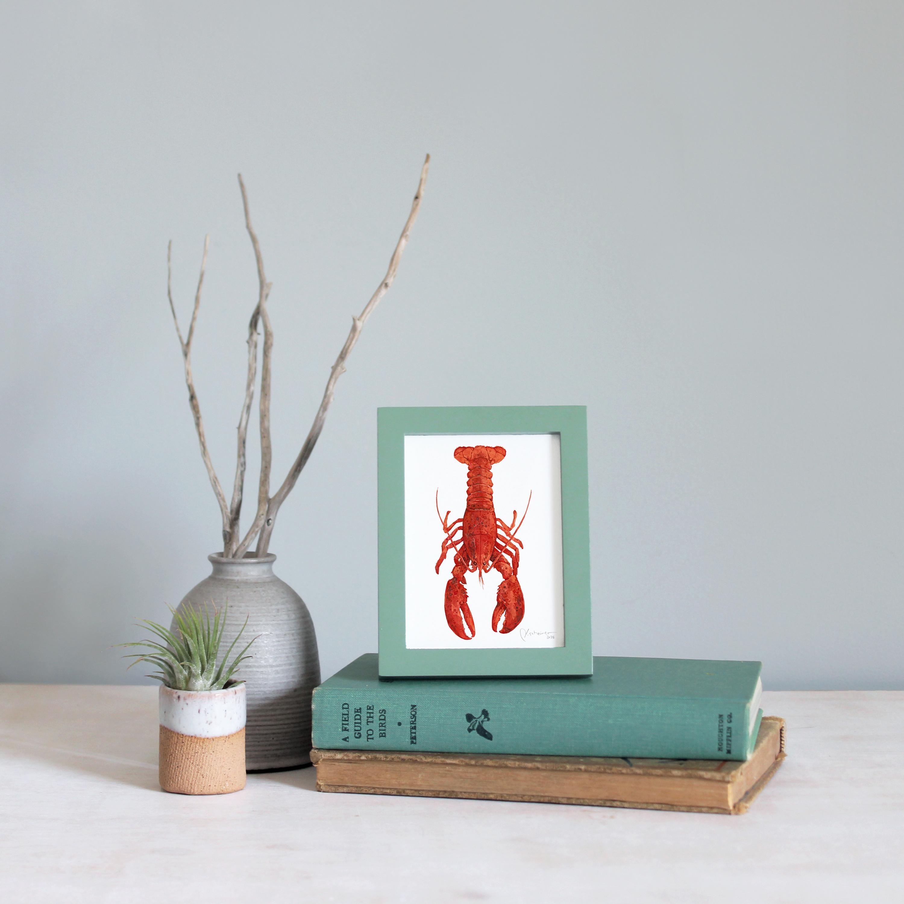 Framed Mini Lobster Watercolor Print