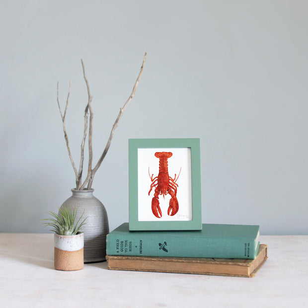 Framed Mini Lobster Watercolor Print