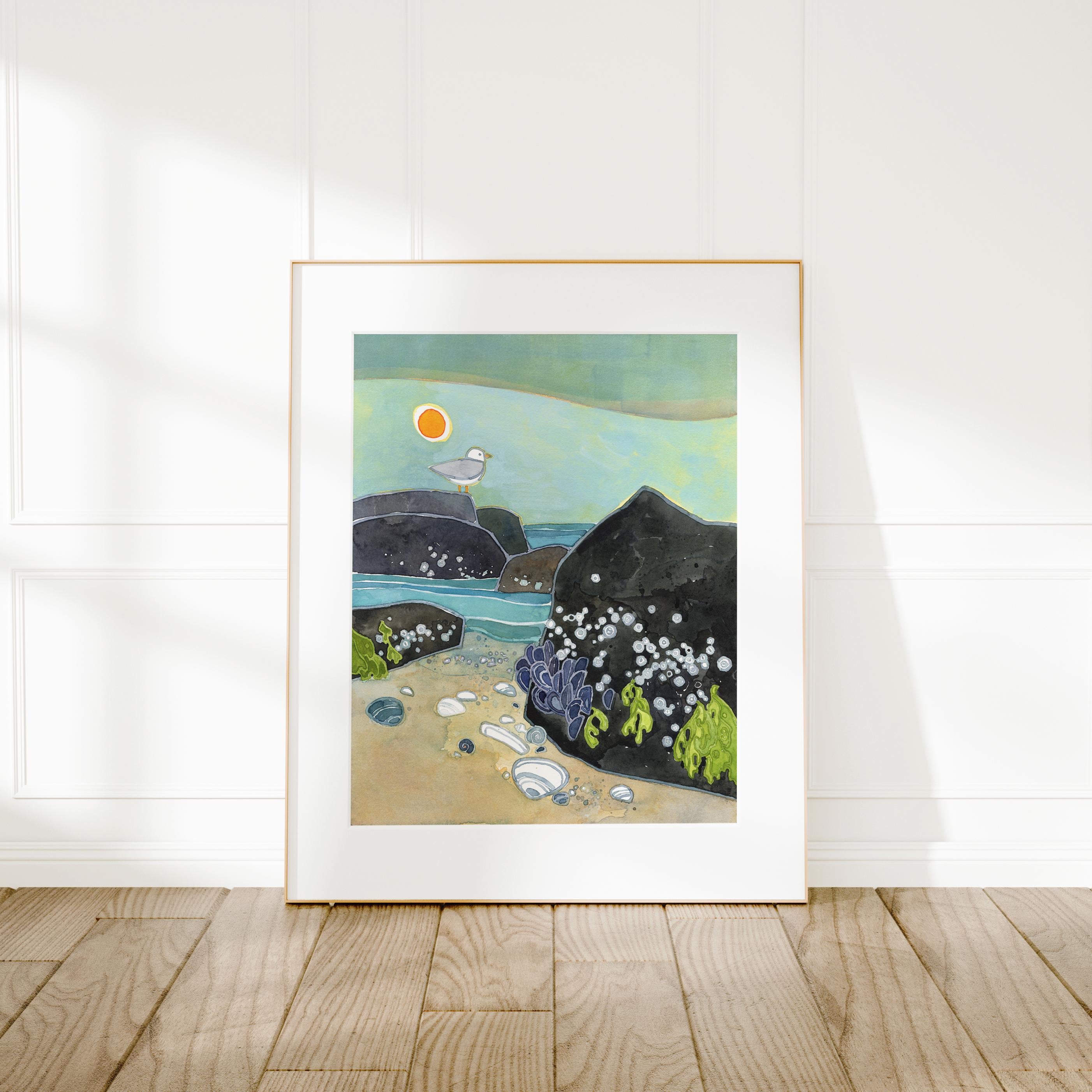 Jetty Beach Art Print Coastal Ocean Wall Art
