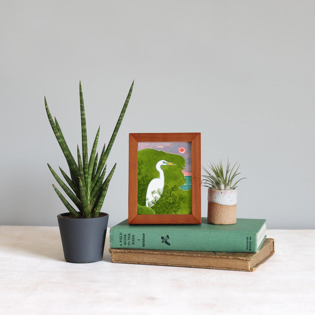 Framed Mini Egret Watercolor Print