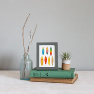 Framed Mini Vintage Surfboards 70s and 80s Print