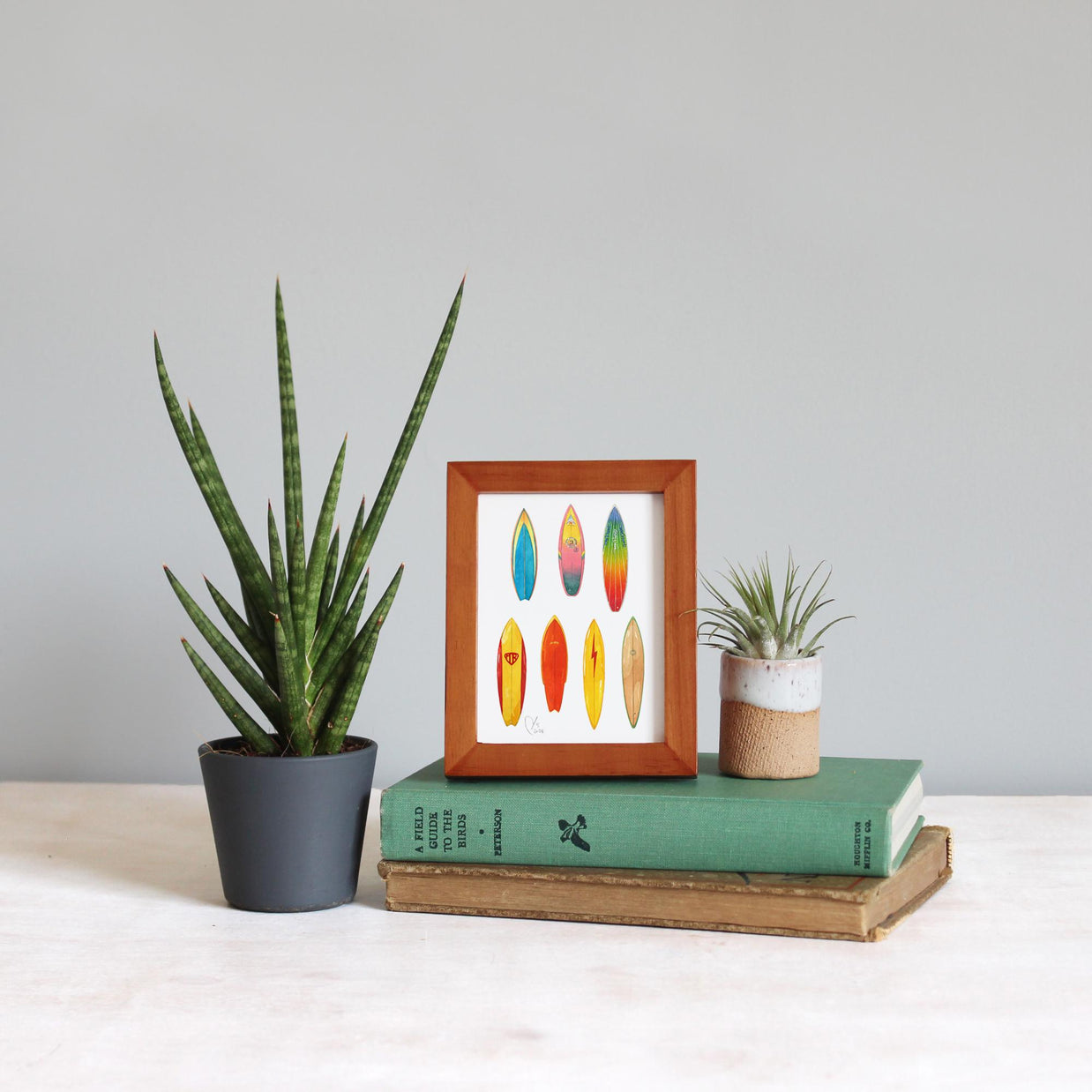 Framed Mini Vintage Surfboards 70s and 80s Print