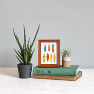 Framed Mini Vintage Surfboards 70s and 80s Print