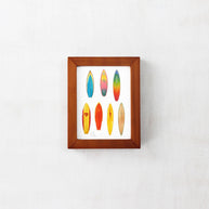 Framed Mini Vintage Surfboards 70s and 80s Print