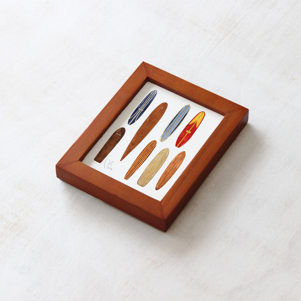 Framed Mini Vintage Surfboards Print Tabletop Frame