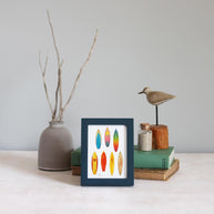 Framed Mini Vintage Surfboards 70s and 80s Print